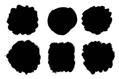 Siyah fırça darbeleri beyaza izole edilmiş. Mürekkep sıçraması. Boya damlacıkları. Dijital olarak oluşturulmuş görüntü. Vektör tasarım ögelerini, illüstrasyonu, Eps 10 'u ayarla.