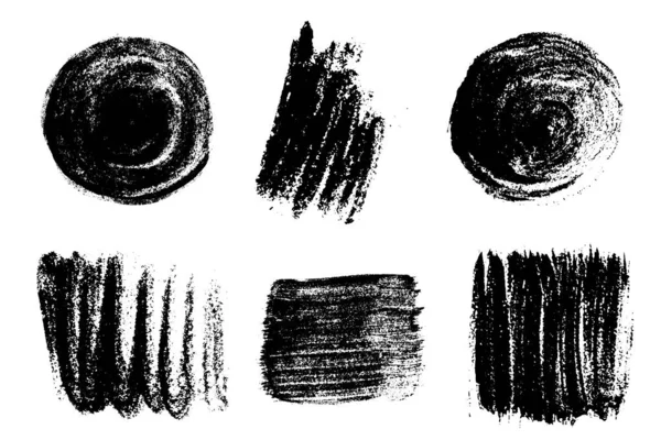 Чорні Пензлі Ізольовані Білому Чорнило Розсипається Малювати Краплі Цифрове Зображення — стоковий вектор