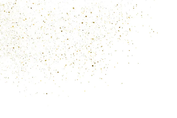 Gold Glitter Textura Isolada Branco Amber Particles Color Contexto Comemorativo — Vetor de Stock