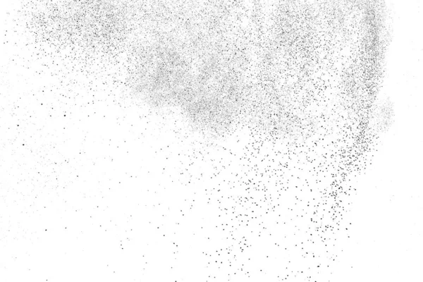 Schwarz Körnige Textur Isoliert Auf Weißem Hintergrund Staubüberzug Dunkles Rauschgranulat — Stockvektor
