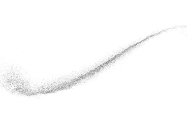 Beyaz arka planda siyah taneli doku izole edilmiş. Toz tabakası. Karanlık gürültü tanecikleri. Dijital olarak oluşturulmuş görüntü. Vektör tasarım elemanları. Görüntü, Eps 10.