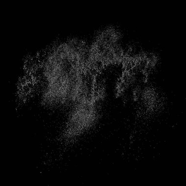 Siyah arka planda izole edilmiş beyaz kumlu doku. Tehlike örtüsü desenli. Kar vektörü elementleri Dijital olarak oluşturulmuş görüntü. Görüntü, Eps 10.