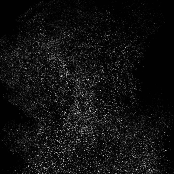 Witte Korrelige Textuur Geïsoleerd Zwarte Achtergrond Overlay Van Stress Getextureerd — Stockvector