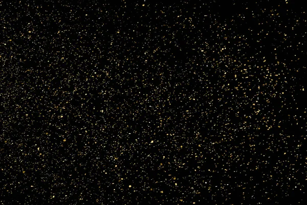 Altın Glitter doku siyah izole. Amber parçacıklar renk. Kutlama arka plan. Altın patlama konfeti. Tasarım öğesi. Dijital olarak oluşturulan görüntü. Vektör çizim, Eps 10.