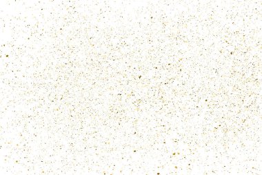 Beyaz üzerinde altın rengi parıltı dokusu izole edildi. Amber Parçacık Rengi. Kutlama arkaplanı. Altın Konfeti Patlaması. Tasarım elementi. Dijital olarak oluşturulmuş resim. Vektör İllüstrasyonu, EPS 10.
