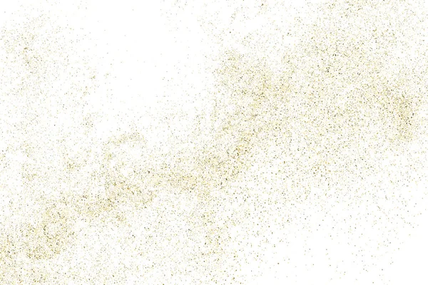 Gold Glitter Texture Isoliert Auf Weiß Bernsteinpartikel Farbe Feierlicher Hintergrund — Stockvektor