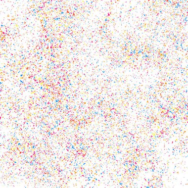 Konfeti 'nin Soyut Patlaması. Beyaz arka planda izole edilmiş renkli taneli doku. Renkli lekeler ve lekeler. Vektör Kaplama Elementleri. Dijital olarak oluşturulmuş resim. Görüntü, Eps 10.