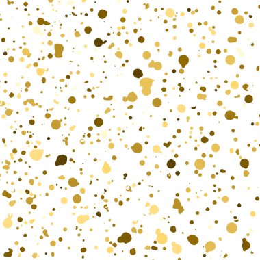 Beyaz üzerinde altın rengi parıltı dokusu izole edildi. Amber Parçacık Rengi. Kutlama arkaplanı. Altın Konfeti Patlaması. Tasarım elementi. Dijital olarak oluşturulmuş resim. Vektör İllüstrasyonu, EPS 10.