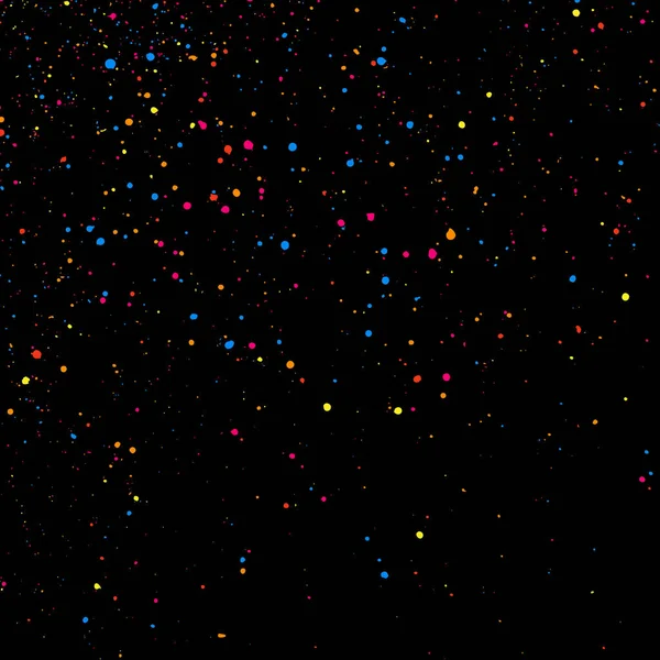 Explosión Abstracta Confetti Textura Grano Colorido Aislado Sobre Fondo Negro — Vector de stock