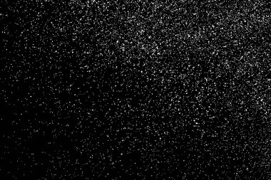 Siyah arka planda izole edilmiş beyaz kumlu doku. Toz tabakası. Gürültü granülleri. Kar vektörü elementleri Dijital olarak oluşturulmuş görüntü. Görüntü, EPS 10.