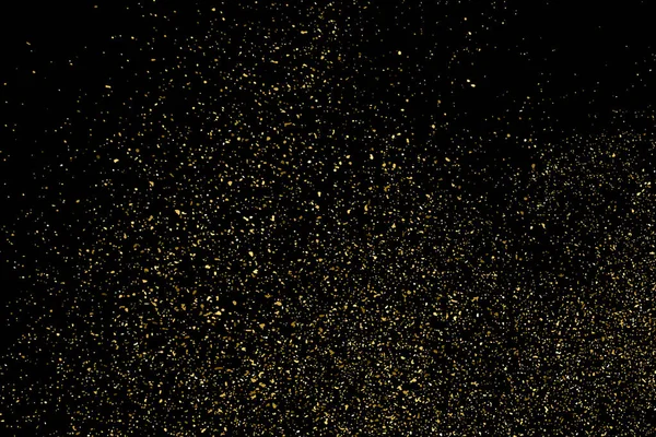 Gold Glitter Textura Isolada Preto Amber Particles Color Contexto Comemorativo — Vetor de Stock