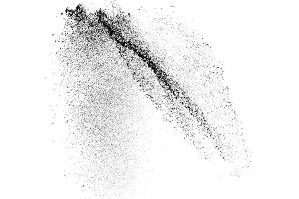 Explosión Textura Granulada Negra Aislada Sobre Fondo Blanco Superposición Polvo — Archivo Imágenes Vectoriales