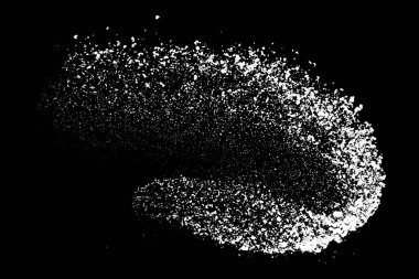 Siyah arka planda beyaz lekeler var. Soyut vektör patlaması. Dijital olarak oluşturulmuş görüntü. Görüntü, EPS 10.