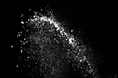 Siyah arka planda beyaz lekeler var. Soyut vektör patlaması. Dijital olarak oluşturulmuş görüntü. Görüntü, EPS 10.