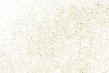 Beyaz üzerinde altın rengi parıltı dokusu izole edildi. Amber Parçacık Rengi. Kutlama arkaplanı. Altın Konfeti Patlaması. Tasarım elementi. Dijital olarak oluşturulmuş resim. Vektör İllüstrasyonu, EPS 10.