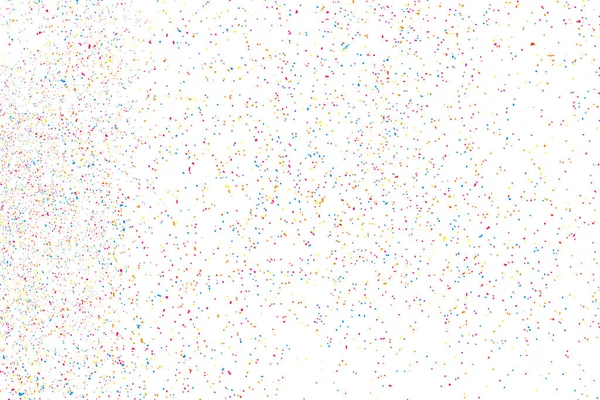 Explosão Abstrata Confetti Textura Grão Colorido Isolado Fundo Branco Manchas — Vetor de Stock