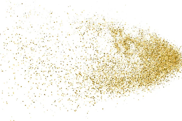 Gold Glitter Polka Dot Texture Isolado Branco Amber Particles Color — Vetor de Stock