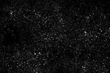 Siyah arka plan üzerine izole beyaz grenli doku. Toz kaplaması. Hafif renkli gürültü granül. Kar vektör öğeleri. Dijital olarak oluşturulan görüntü. İllüstrasyon, Eps 10.