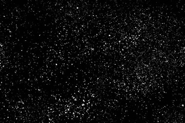 Siyah arka plan üzerine izole beyaz grenli doku. Toz kaplaması. Hafif renkli gürültü granül. Kar vektör öğeleri. Dijital olarak oluşturulan görüntü. İllüstrasyon, Eps 10.