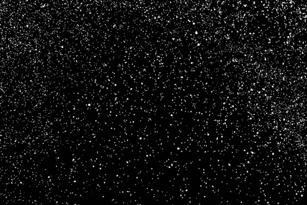 Texture Blanche Granuleuse Isolée Sur Fond Noir Recouvrement Poussière Granules — Image vectorielle