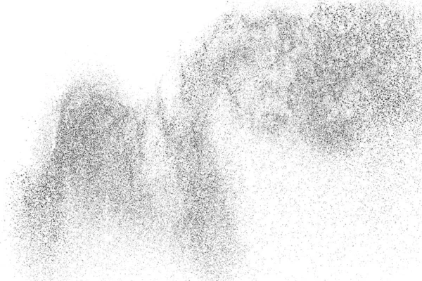 Texture Granuleuse Noire Isolée Sur Fond Blanc Recouvrement Poussière Granules — Image vectorielle