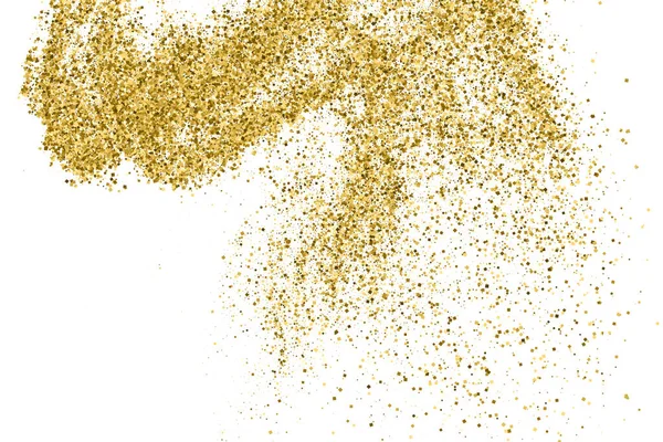 Gold Glitter Textura Isolada Sobre Branco Amber Particles Color Contexto — Vetor de Stock