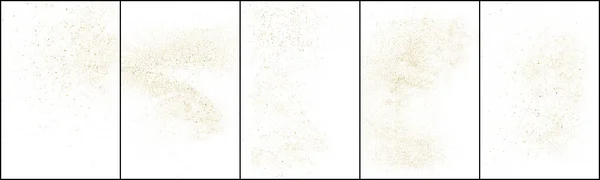 Ensemble Paillettes Isolées Sur Fond Blanc Poussière Dorée Couleur Particules — Image vectorielle