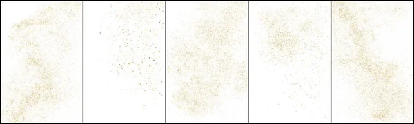 Ensemble Paillettes Isolées Sur Fond Blanc Poussière Dorée Couleur Particules — Image vectorielle