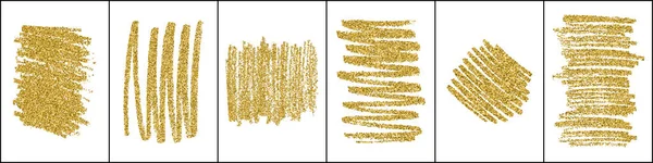 Set Texture Glitter Oro Isolato Bianco Colore Delle Particelle Ambra — Vettoriale Stock