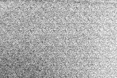 Sıkıntılı siyah doku. Beyaz arka planda koyu kumlu bir doku. Toz tabakası desenli. Tahıl gürültüsü partikülleri. Paslanmış beyaz efekt. Grunge tasarım elementleri. Vektör illüstrasyonu, EPS 10.