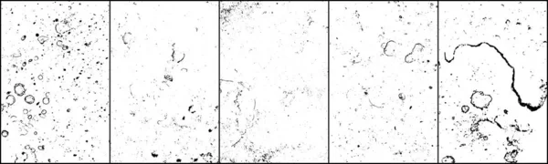 Set Grunge Background Black White Dark Texture Dirty Rust Effect — Stock Vector