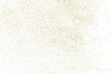 Beyaz üzerinde altın rengi parıltı dokusu izole edildi. Amber Parçacık Rengi. Kutlama arkaplanı. Altın Konfeti Patlaması. Tasarım elementi. Dijital olarak oluşturulmuş resim. Vektör İllüstrasyonu, EPS 10.