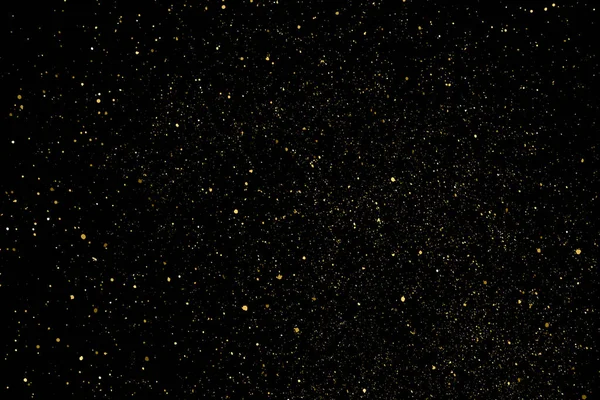 ブラックを基調としたゴールドグリッターテクスチャ 黄金の星屑 琥珀色の粒子 輝く雨 ベクターイラスト Eps — ストックベクタ