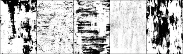 Set Fondo Grunge Blanco Negro Textura Oscura Sucia Efecto Óxido — Archivo Imágenes Vectoriales