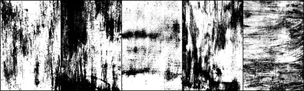 Set Fondo Grunge Blanco Negro Textura Oscura Sucia Efecto Óxido — Archivo Imágenes Vectoriales