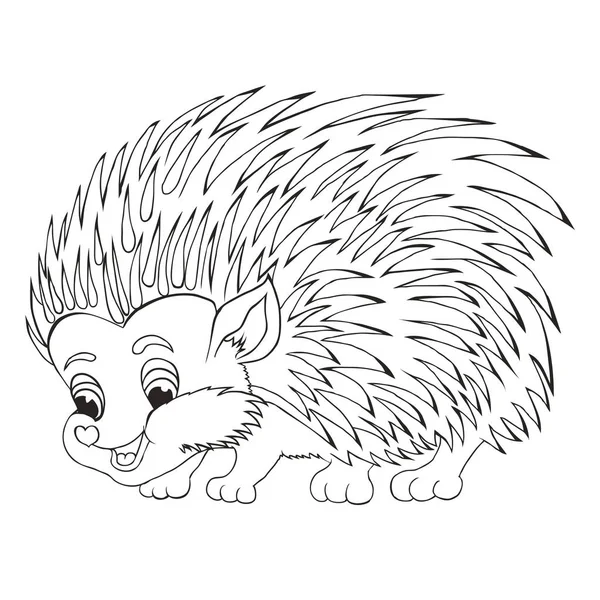 Coloring book for kids. Hedgehog. — Stock Vector