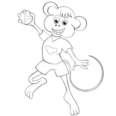Boyama kitabı maymun hentbol çalış. Çocuklar için küçük resim.