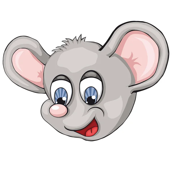 Mouse's head. Cartoon style.  Clip art for children. — Stock Vector