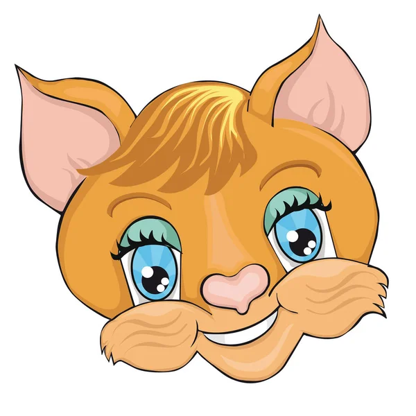 Cat's head. Cartoon style. Clip art for children. — Stock Vector