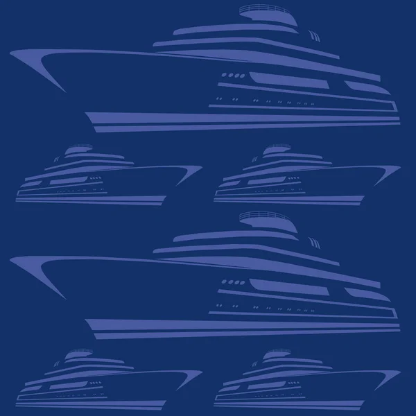 Fond bleu sans couture avec des yachts . — Image vectorielle