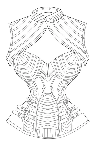 Coloriage pour adultes. Corset avec boléro. Art thérapie . Graphismes Vectoriels