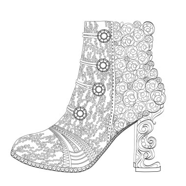 Ayakkabı boyama sayfası yetişkinler için. Sanat Terapisi.