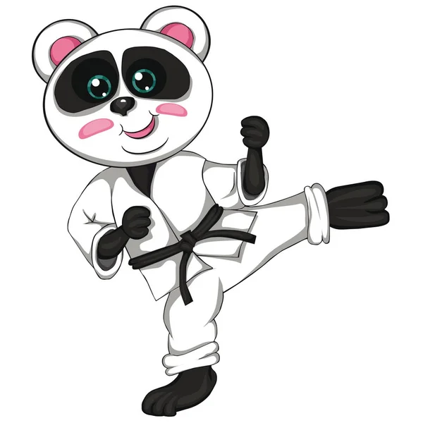 Un panda karaté. Cartoon style. Image isolée sur fond blanc Illustrations De Stock Libres De Droits