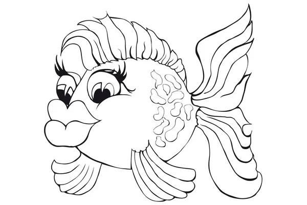 Colorier de beaux poissons. Image isolée sur fond blanc . Graphismes Vectoriels