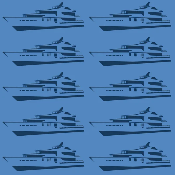 Fond bleu sans couture avec des yachts . — Image vectorielle