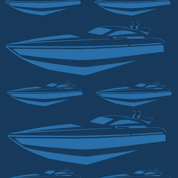 Fond bleu sans couture avec des yachts . — Image vectorielle