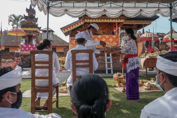 Denpasar Bali May 2020 Hindu Religious Ceremonies Bali Pandemic Covid — Stock Photo, Image