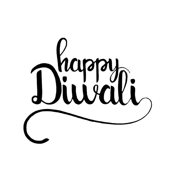 Happy Diwali letras desenhadas à mão — Vetor de Stock