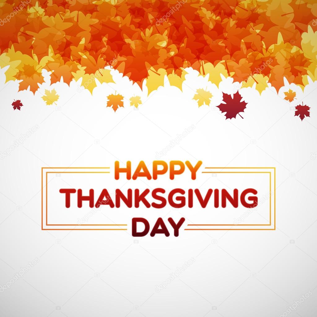 Happy Thanksgiving Day background with maple leaves