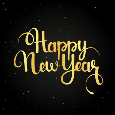 Mutlu yeni yıl el yazısıyla yazılmış yazı